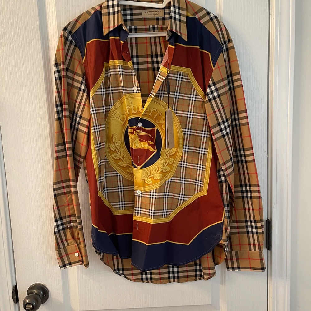 Burberry Multicolor Plaid Button Down Shirt